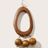 Retro Geometric Wood Handmade Women's Drop Earrings 1 Pair main image 6