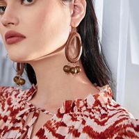 Retro Geometric Wood Handmade Women's Drop Earrings 1 Pair sku image 1