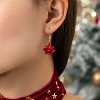 Fashion Christmas Tree Snowflake Elk Alloy Beaded Enamel Inlay Rhinestones Pearl Women's Drop Earrings 1 Pair sku image 2