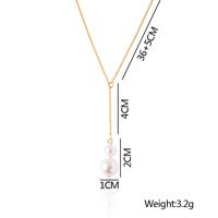 Simple Style Geometric Alloy Tassel Artificial Pearls Women's Pendant Necklace 1 Piece main image 2