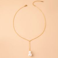 Simple Style Geometric Alloy Tassel Artificial Pearls Women's Pendant Necklace 1 Piece main image 5
