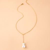 Simple Style Geometric Alloy Tassel Artificial Pearls Women's Pendant Necklace 1 Piece main image 4