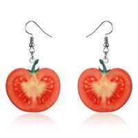1 Pair Cute Strawberry Pineapple Watermelon Printing Arylic Ear Hook sku image 9