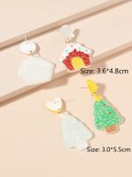 Cute Christmas Tree Arylic Carving Women's Drop Earrings 1 Pair main image 5