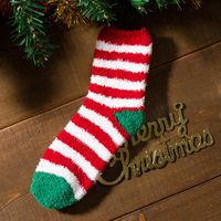 Unisex Cute Christmas Tree Santa Claus Elk Coral Fleece Jacquard Crew Socks sku image 6