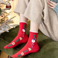 Women's Cute Santa Claus Elk Cotton Crew Socks main image 6
