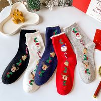 Women's Cute Santa Claus Elk Cotton Crew Socks main image 1