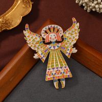 Retro Angel Alloy Enamel Women's Brooches sku image 1