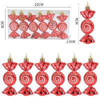 Christmas Fashion Candy Plastic Party Hanging Ornaments 6 Pieces sku image 2