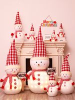 Weihnachten Süß Weihnachtsmütze Schneemann Baumwolle Chiffon Samt Gruppe Ornamente main image 1