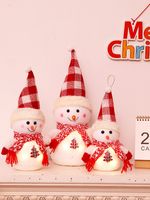 Weihnachten Süß Weihnachtsmütze Schneemann Baumwolle Chiffon Samt Gruppe Ornamente main image 3