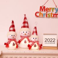 Weihnachten Süß Weihnachtsmütze Schneemann Baumwolle Chiffon Samt Gruppe Ornamente sku image 4