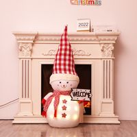 Christmas Cute Christmas Hat Snowman Cotton Chiffon Velvet Party Ornaments sku image 8