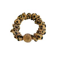 Fashion Solid Color Leopard Cloth Pearl Inlay Rhinestones Hair Tie 1 Piece main image 4