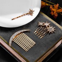 Retro Star Alloy Plating Rhinestones Hair Combs 1 Piece main image 1