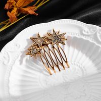 Retro Star Alloy Plating Rhinestones Hair Combs 1 Piece main image 4