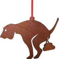 Personalisierte Holz Poop Hund Weihnachten Baum Dekoration Anhänger sku image 3