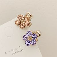 Simple Style Flower Alloy Plating Rhinestones Hair Claws 1 Piece main image 3