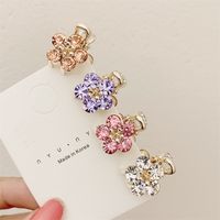 Simple Style Flower Alloy Plating Rhinestones Hair Claws 1 Piece main image 1