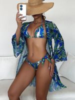 Mujeres Moda Tropical Impresión Juego De 3 Piezas Bikinis main image 3