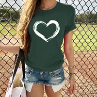 Women's T-shirt Short Sleeve T-shirts Printing Fashion Heart Shape main image 5