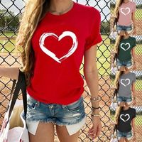 Women's T-shirt Short Sleeve T-shirts Printing Fashion Heart Shape main image 1