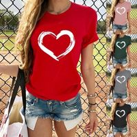 Women's T-shirt Short Sleeve T-shirts Printing Fashion Heart Shape main image 6