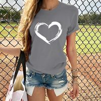 Women's T-shirt Short Sleeve T-shirts Printing Fashion Heart Shape main image 2