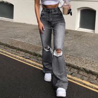 Women's Daily Streetwear Solid Color Full Length Washed Jeans main image 5