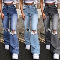 Women's Daily Streetwear Solid Color Full Length Washed Jeans main image 1