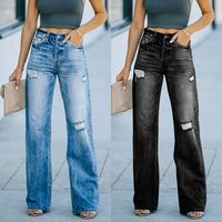 Women's Holiday Fashion Solid Color Full Length Washed Jeans main image 1