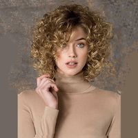 Retro High Temperature Wire Side Fringe Short Curly Hair Wigs sku image 2