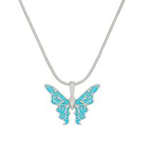 Fashion Butterfly Alloy Enamel Women's Pendant Necklace 1 Piece sku image 5