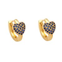 Mode Herzform Kupfer Vergoldet Zirkon Reif Ohrringe 1 Paar sku image 3