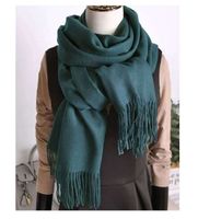 Unisex Fashion Solid Color Imitation Cashmere Tassel Winter Scarves main image 4