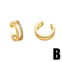 Simple Style Geometric Copper Gold Plated Zircon Ear Clips 1 Pair main image 4