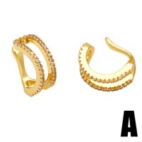 Simple Style Geometric Copper Gold Plated Zircon Ear Clips 1 Pair main image 5