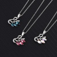 Simple Style Swan Sterling Silver Diamond Zircon Necklace main image 4