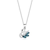 Simple Style Swan Sterling Silver Diamond Zircon Necklace main image 3