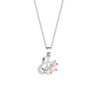 Simple Style Swan Sterling Silver Diamond Zircon Necklace sku image 1