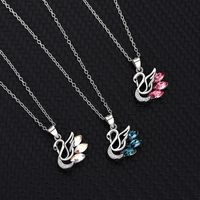 Simple Style Swan Sterling Silver Diamond Zircon Necklace main image 5