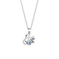 Simple Style Swan Sterling Silver Diamond Zircon Necklace sku image 8