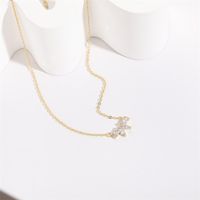 Fashion Flower Copper Gold Plated Zircon Pendant Necklace 1 Piece main image 6