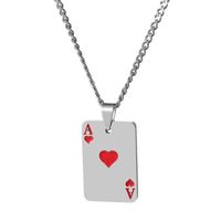 Hip-hop Poker Stainless Steel Plating Pendant Necklace 1 Piece main image 2