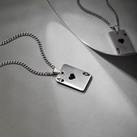 Hip-hop Poker Stainless Steel Plating Pendant Necklace 1 Piece main image 6