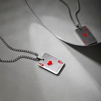 Hip-hop Poker Stainless Steel Plating Pendant Necklace 1 Piece main image 5