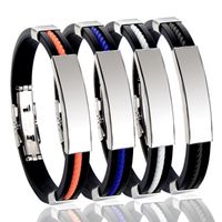 Fashion Solid Color Titanium Steel Polishing Bangle 1 Piece sku image 5