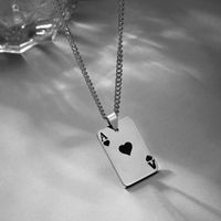 Hip-hop Poker Stainless Steel Plating Pendant Necklace 1 Piece main image 4