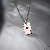 Hip-hop Poker Stainless Steel Plating Pendant Necklace 1 Piece main image 3