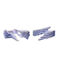 Fashion Wings Alloy Plating Couple Open Ring 1 Piece main image 5